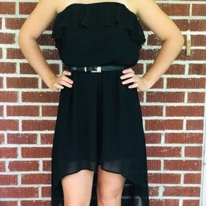 Strapless black Flowy dress